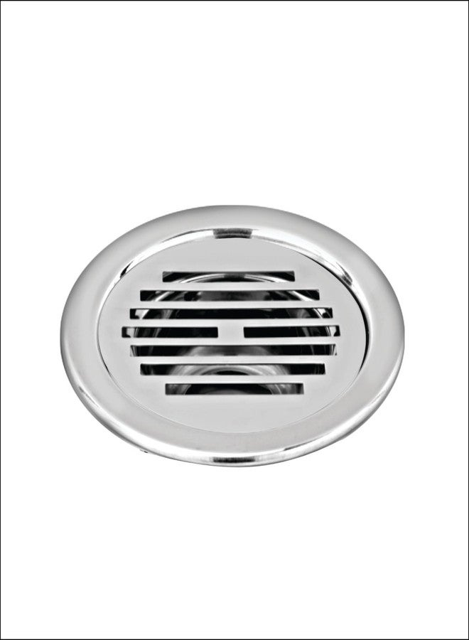 SANJAY CHILLY Classic Round Floor Drain 5 INCH for Bathroom Stainless Steel 304 Grade Waste Water Drainer Washbasin Sink Bathtub Laundry (Round Classic Silver 5 INCH) - Image 1